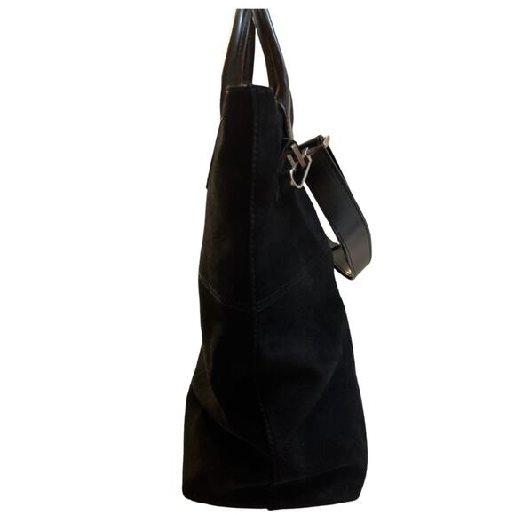 Gucci Tom Ford Vintage Made In Italy Black Suede Tote Bag Rago Bros Restored - Picture 11 of 13